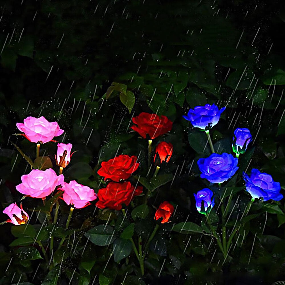 Solar Rose Light Flower Lights Lamp Red Rose Solar Rose Light Flower Lights Lamp Red Rose